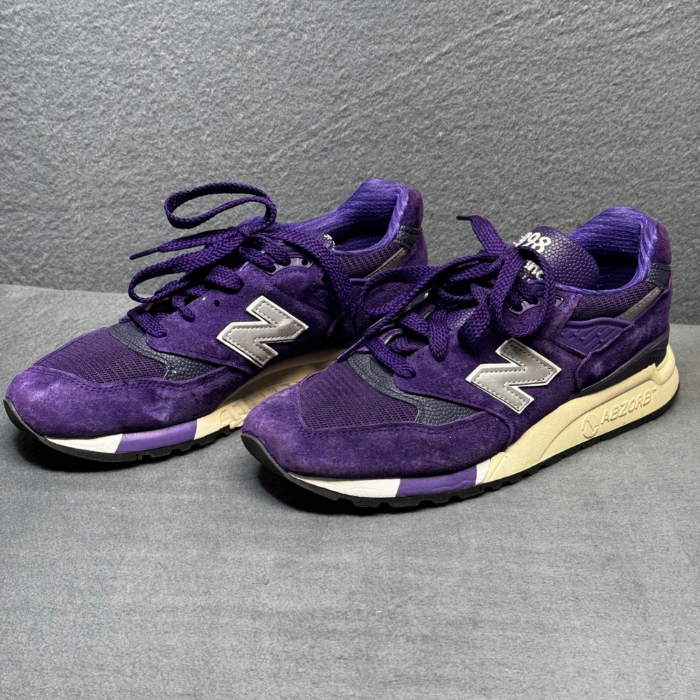 New Balance 998 Made in USA Purple Suede Sneakers U998TE Mens 7 Womens 8.5‎